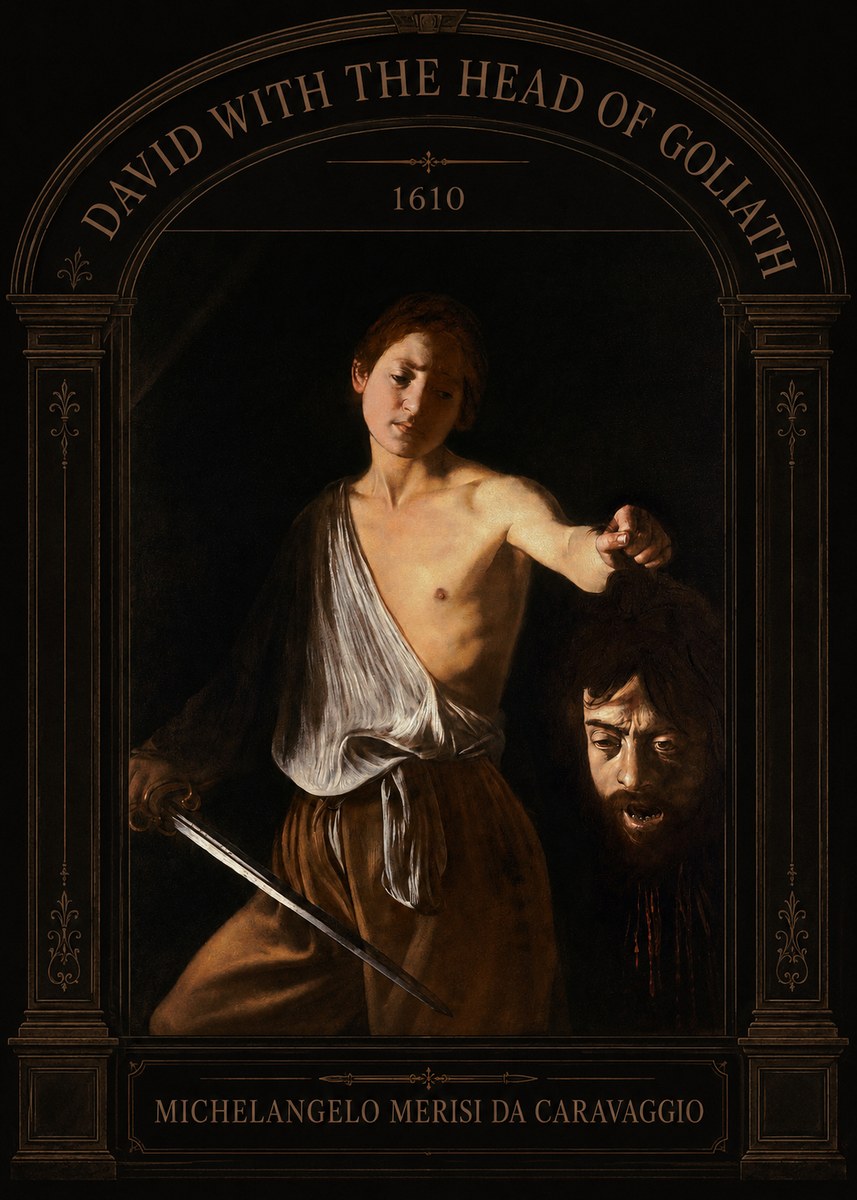 Michelangelo Merisi da Caravaggio David with the Head of Goliath III No3 - Juliste