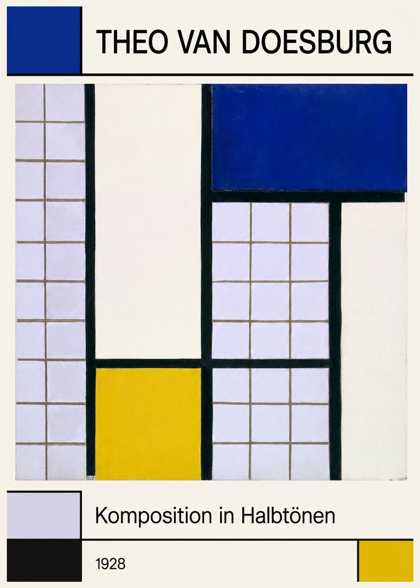 Theo van Doesburg Komposition in Halbtönen No1 - Juliste