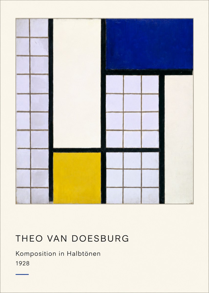 Theo van Doesburg Komposition in Halbtönen No4 - Juliste