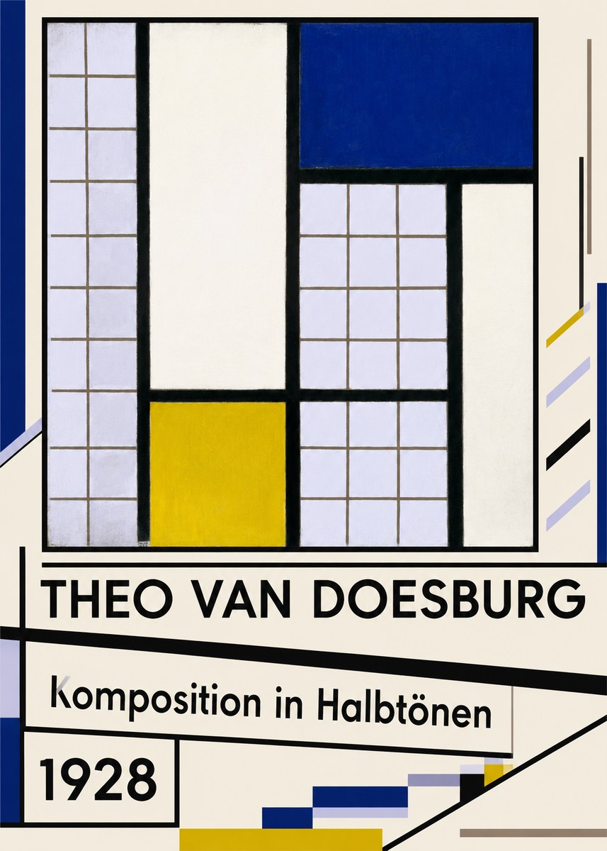 Theo van Doesburg Komposition in Halbtönen No5 - Juliste