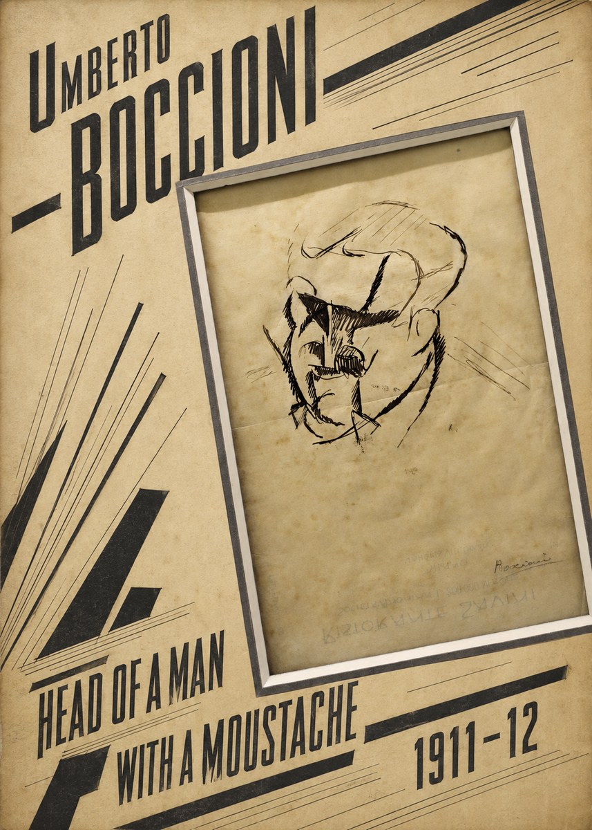 Umberto Boccioni Head of a Man with a Moustache No2 - Juliste