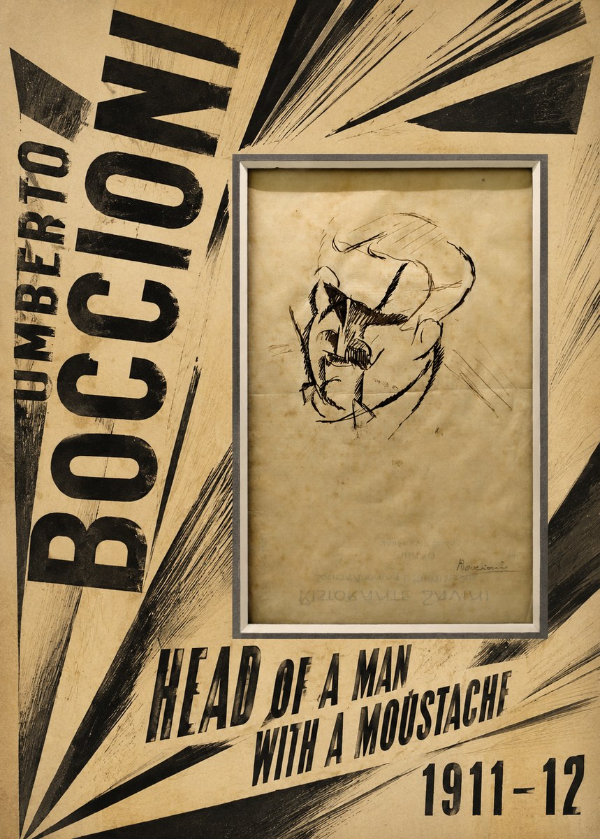Umberto Boccioni Head of a Man with a Moustache No5 - Juliste
