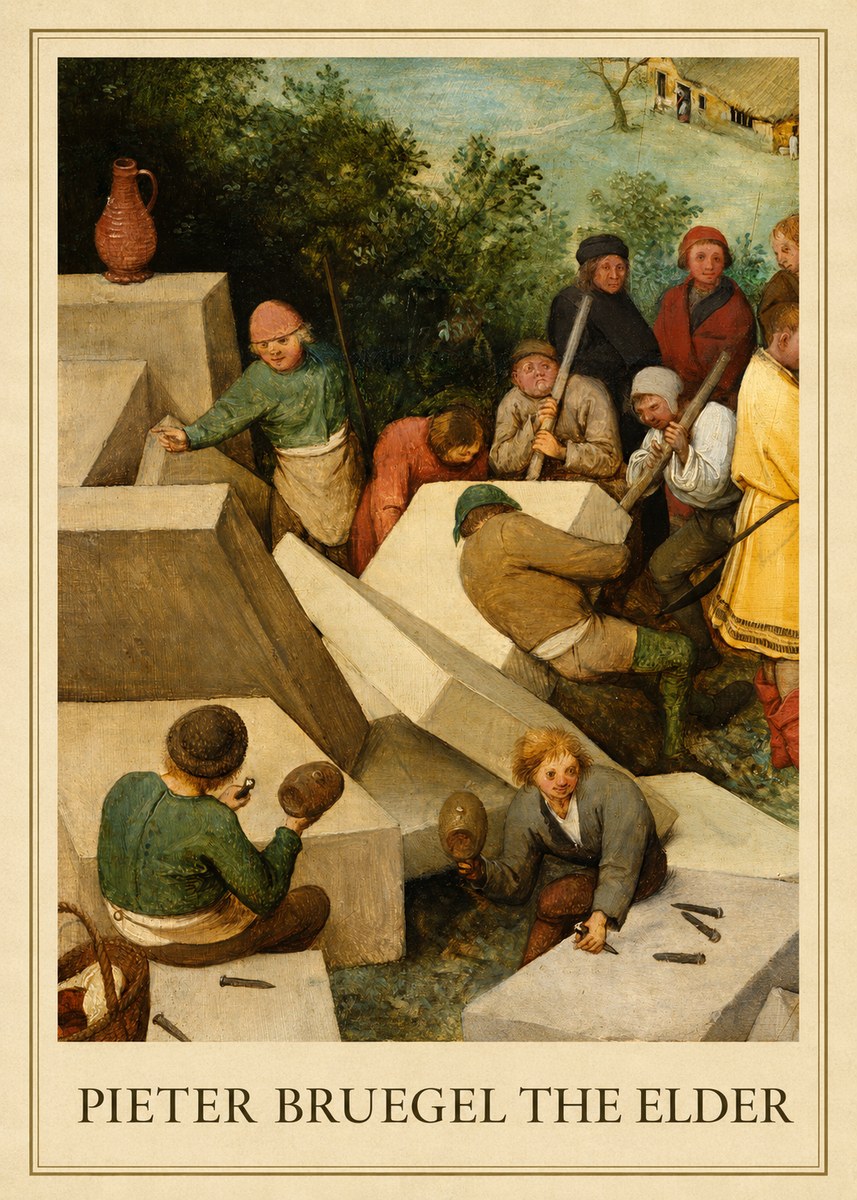 Pieter Bruegel The Tower of Babel V No1 - Juliste