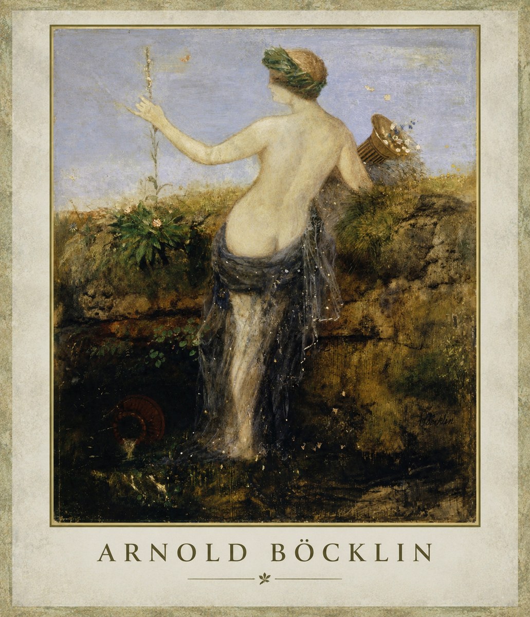 Arnold Böcklin Nymph in a Spring Forest No1 - Juliste
