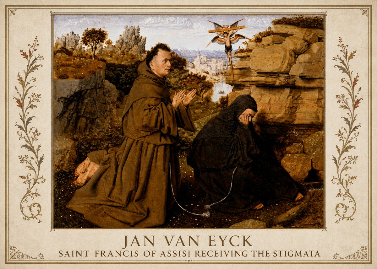 Jan van Eyck Saint Francis of Assisi Receiving the Stigmata No1 - Juliste