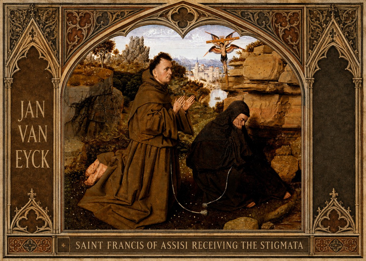 Jan van Eyck Saint Francis of Assisi Receiving the Stigmata No2 - Juliste