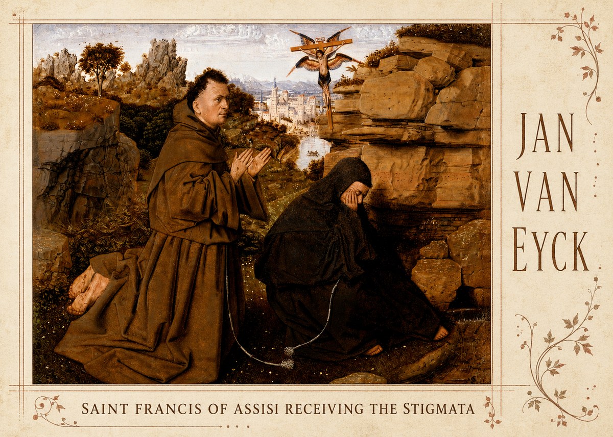 Jan van Eyck Saint Francis of Assisi Receiving the Stigmata No3 - Juliste
