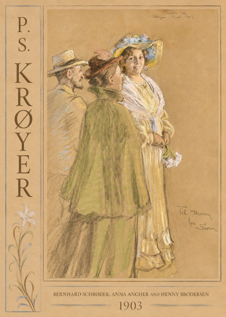 P.S. Krøyer Bernhard Schrøder, Anna Ancher and Henny Brodersen No2 - Juliste