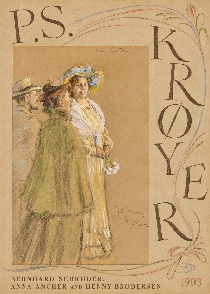 P.S. Krøyer Bernhard Schrøder, Anna Ancher and Henny Brodersen No5 - Juliste