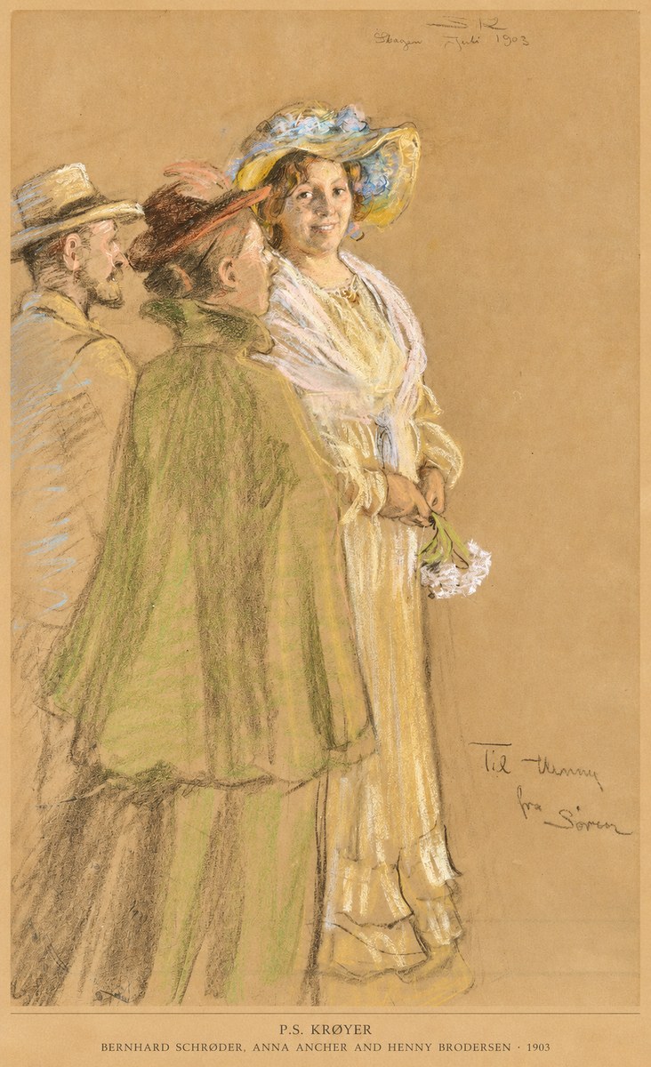 P.S. Krøyer Bernhard Schrøder, Anna Ancher and Henny Brodersen No6 - Juliste