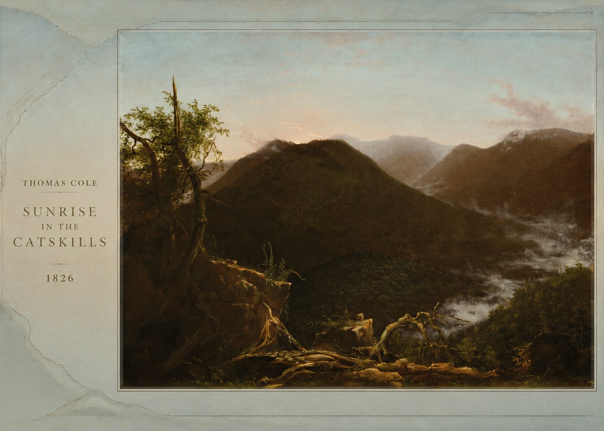 Thomas Cole Sunrise in the Catskills I No2 - Juliste