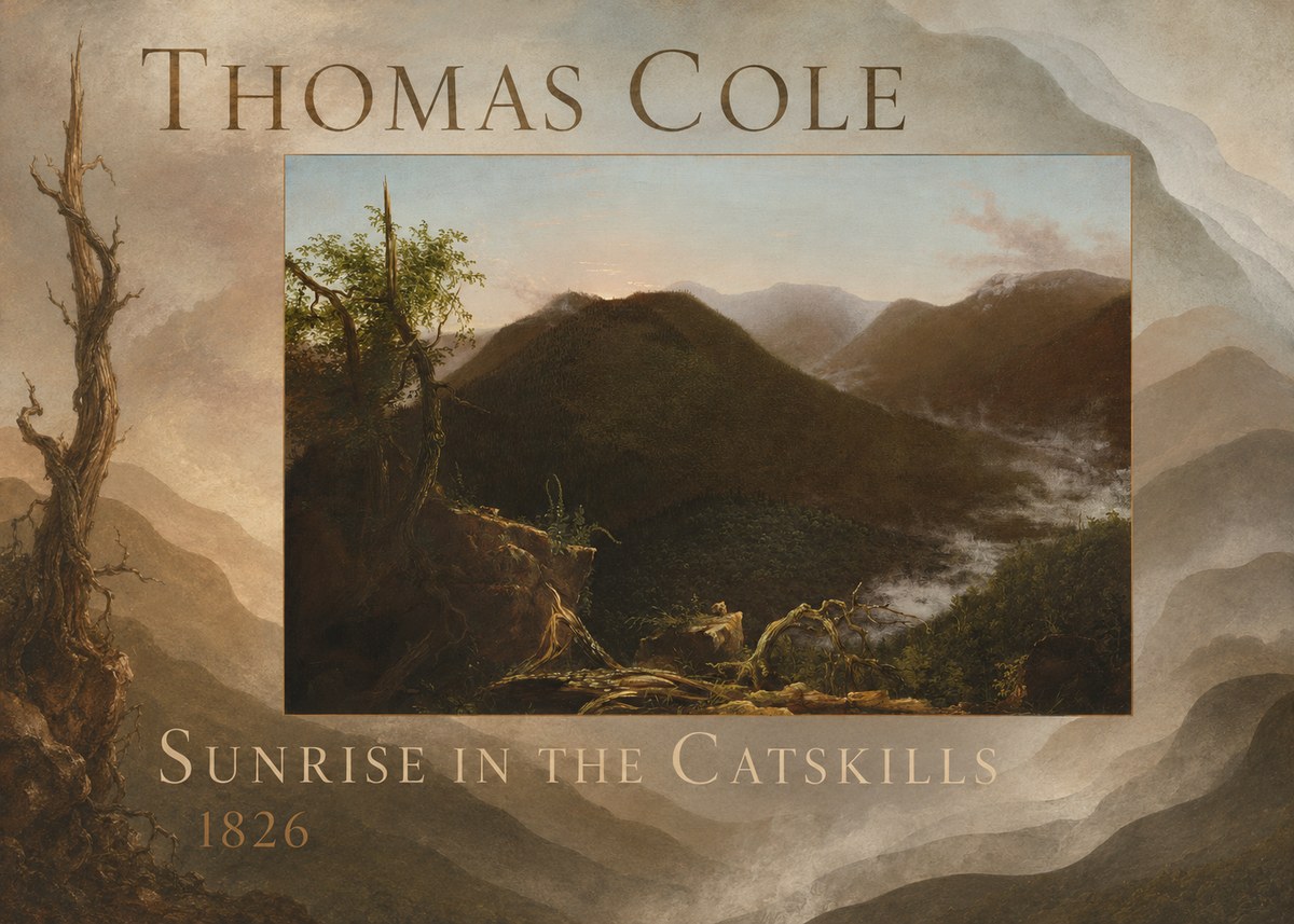 Thomas Cole Sunrise in the Catskills I No4 - Juliste
