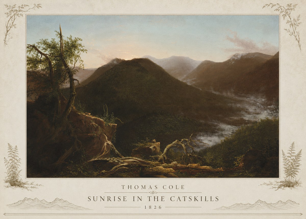 Thomas Cole Sunrise in the Catskills I No5 - Juliste