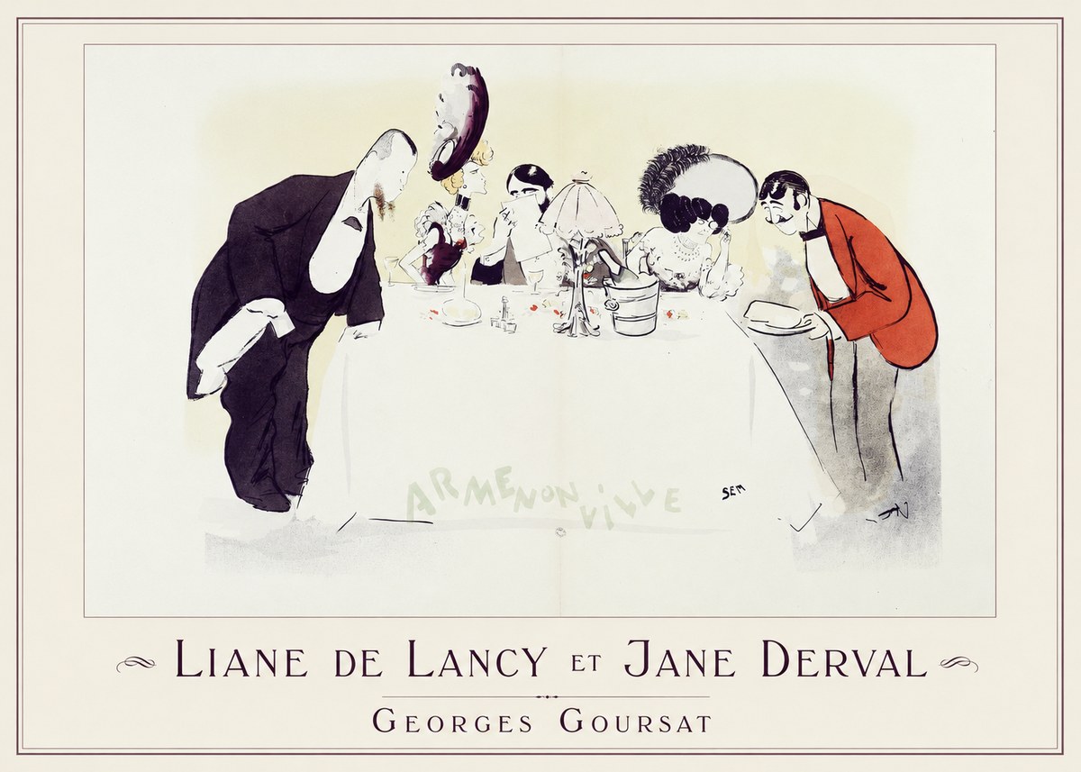 Georges Goursat Liane De Lancy Et Jane Derval No1 - Juliste
