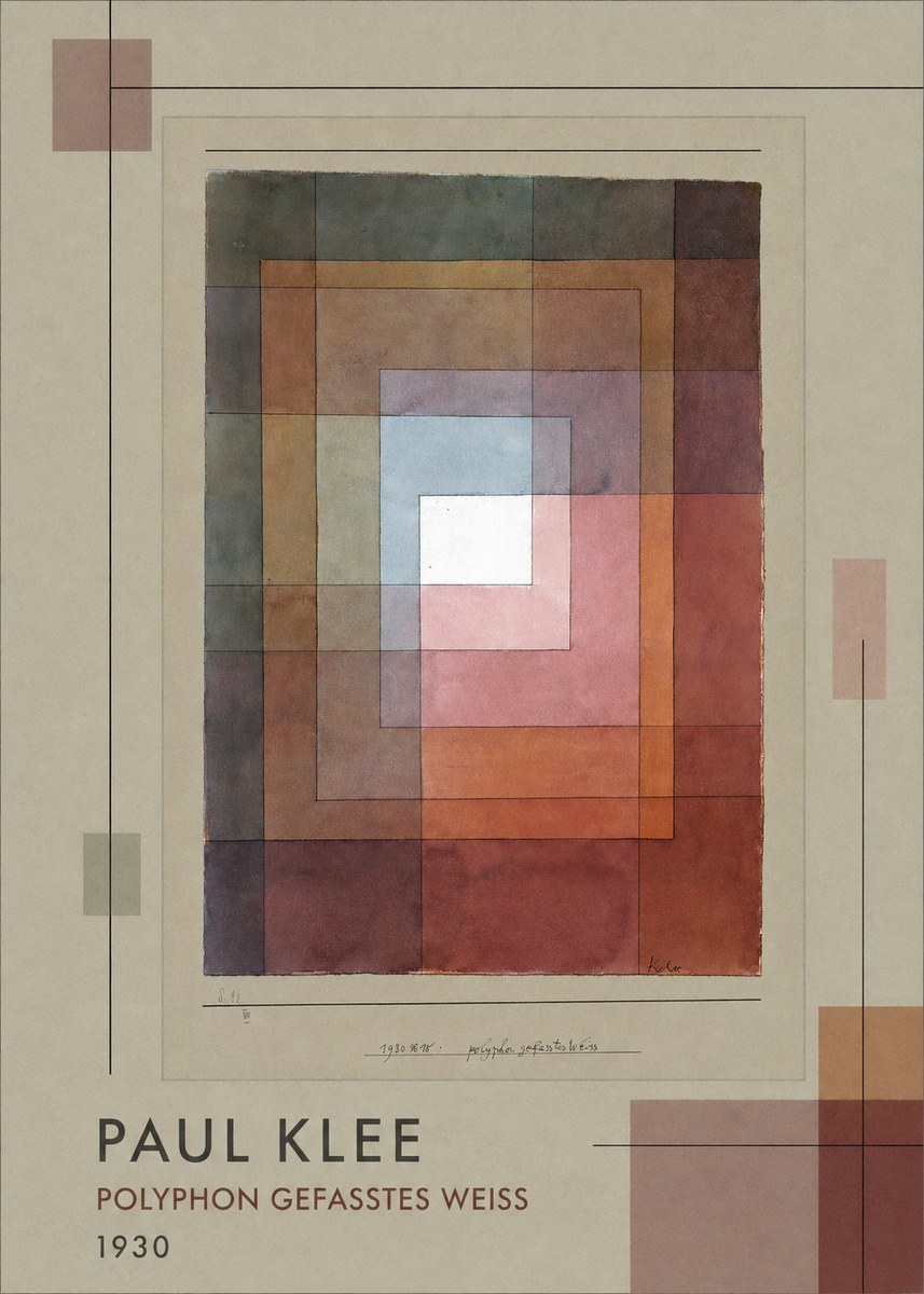 Paul Klee Polyphon Gefasstes Weiss No1 - Juliste