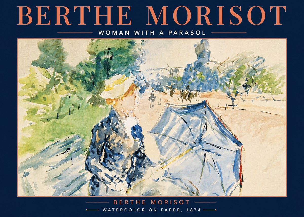 Berthe Morisot Woman with a Parasol No5 - Juliste