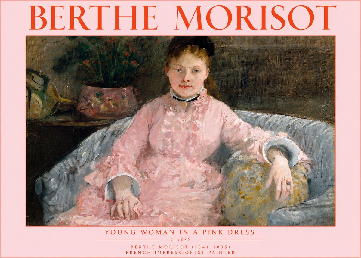 Berthe Morisot Young Woman in a Pink Dress I No5 - Juliste