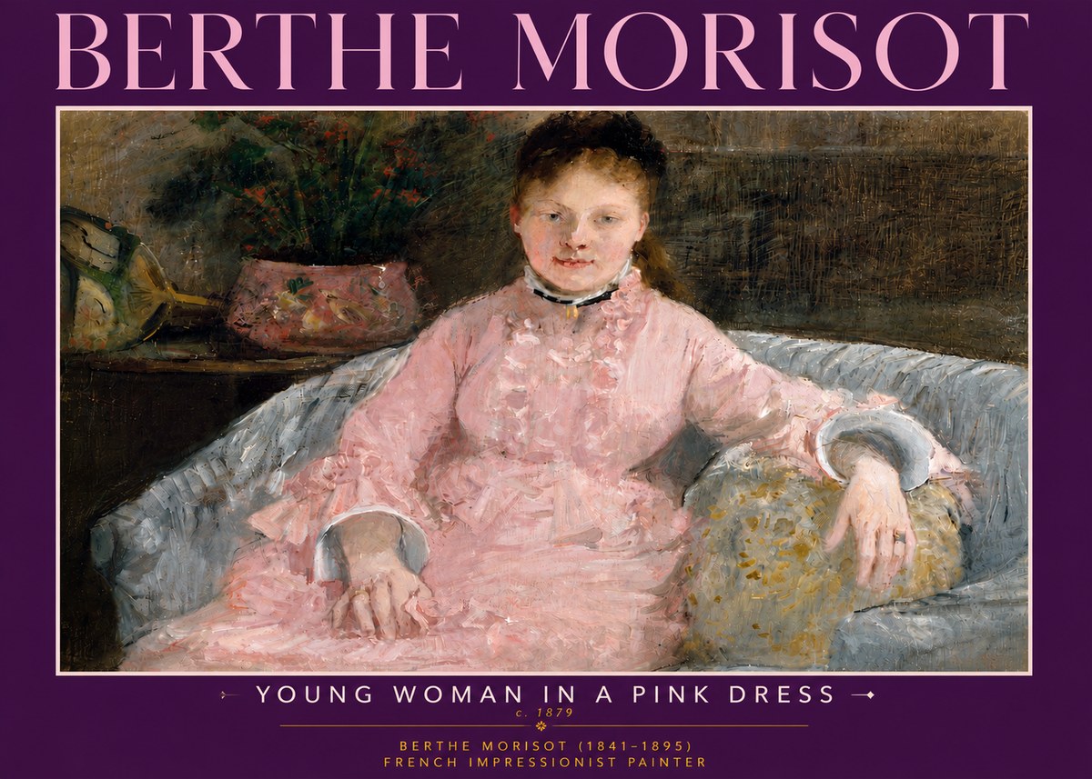 Berthe Morisot Young Woman in a Pink Dress I No6 - Juliste