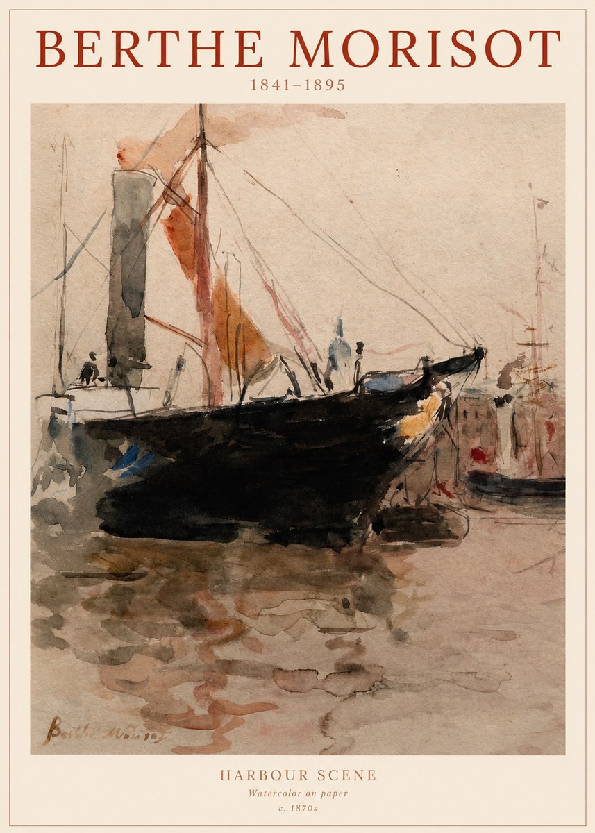Berthe Morisot Harbour Scene No1 - Juliste