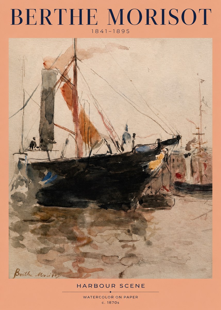 Berthe Morisot Harbour Scene No2 - Juliste