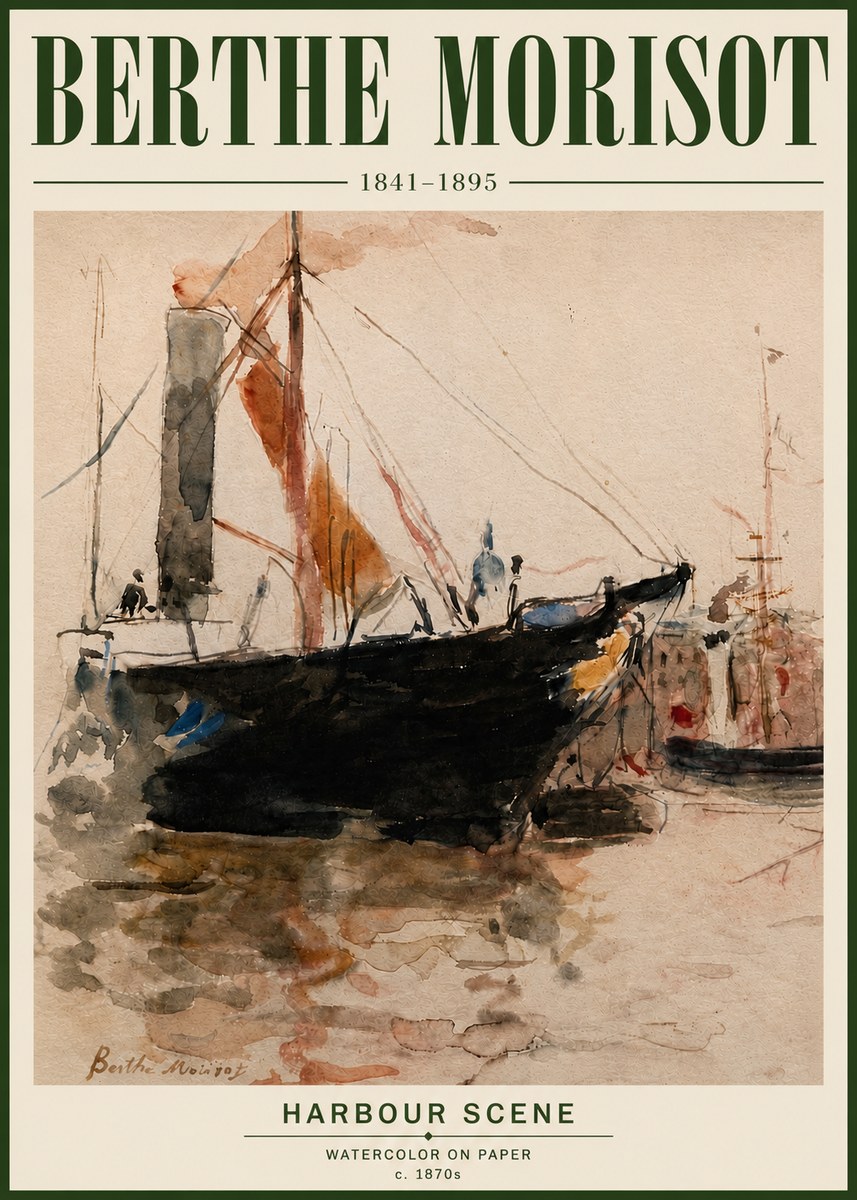 Berthe Morisot Harbour Scene No6 - Juliste