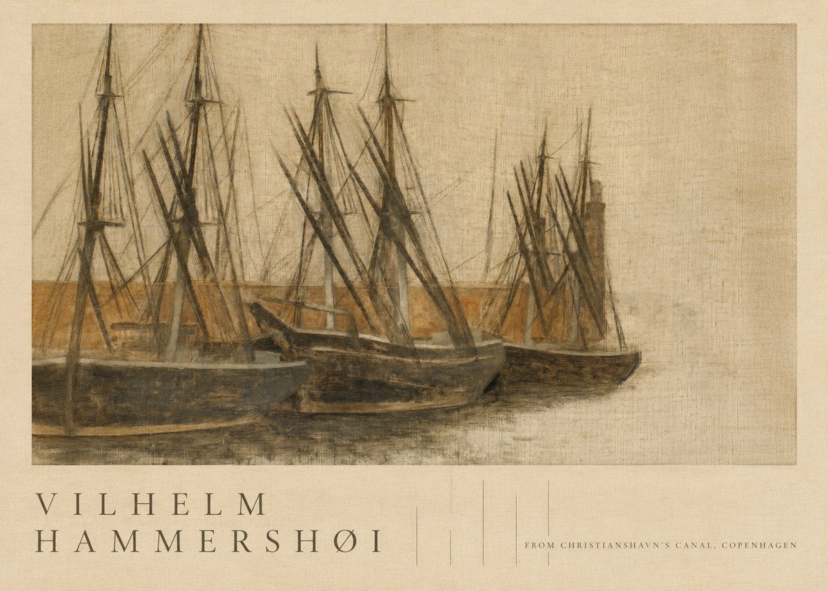 Vilhelm Hammershøi From Christianshavn's Canal, Copenhagen No5 - Juliste