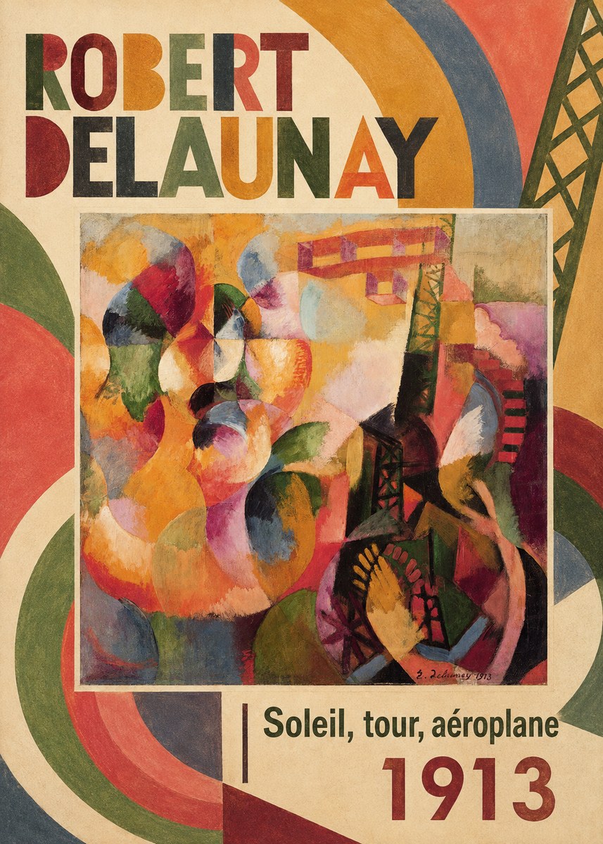 Robert Delaunay Soleil, Tour, Aéroplane No2 - Juliste