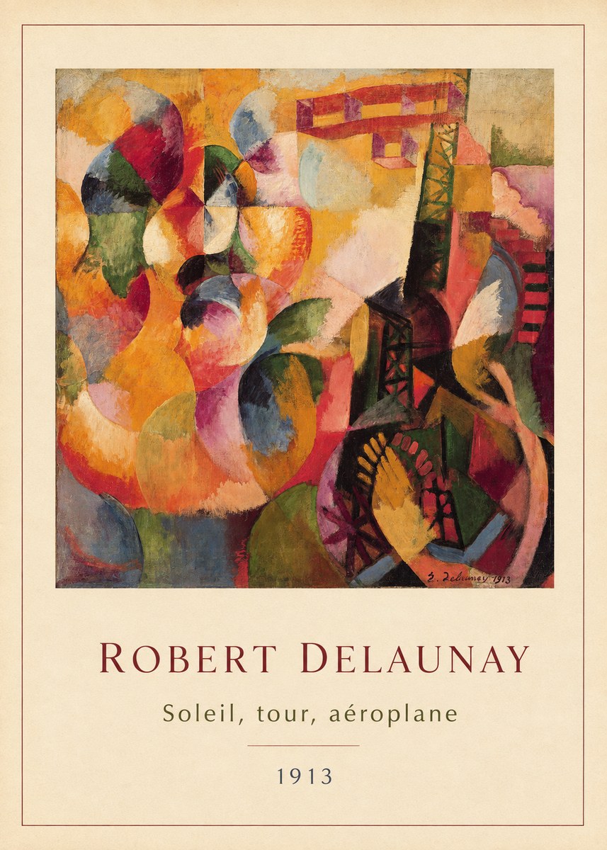 Robert Delaunay Soleil, Tour, Aéroplane No4 - Juliste