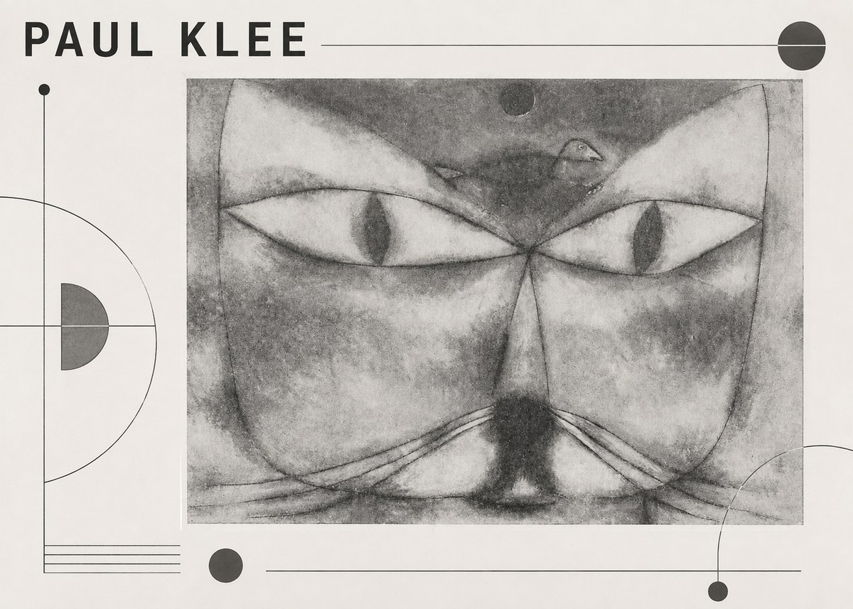 Paul Klee Cat and Bird No3 - Juliste