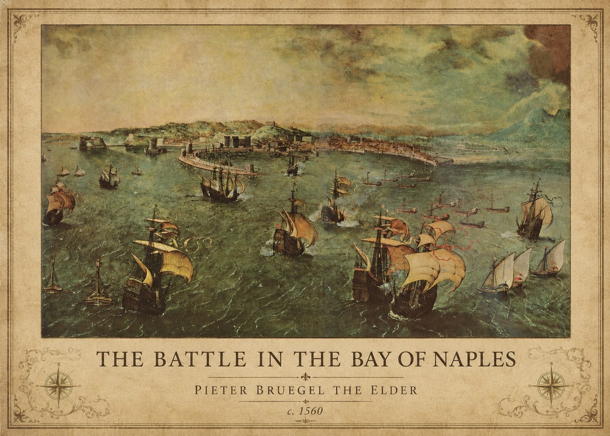 Pieter Bruegel The Battle in the Bay of Naples No1 - Juliste