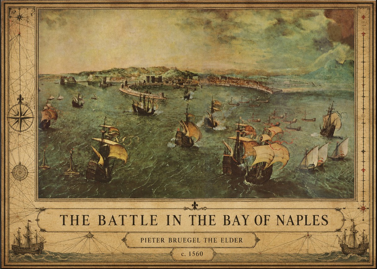 Pieter Bruegel The Battle in the Bay of Naples No2 - Juliste