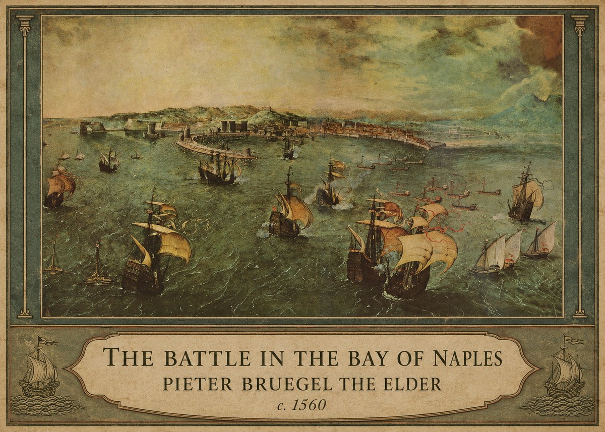 Pieter Bruegel The Battle in the Bay of Naples No6 - Juliste