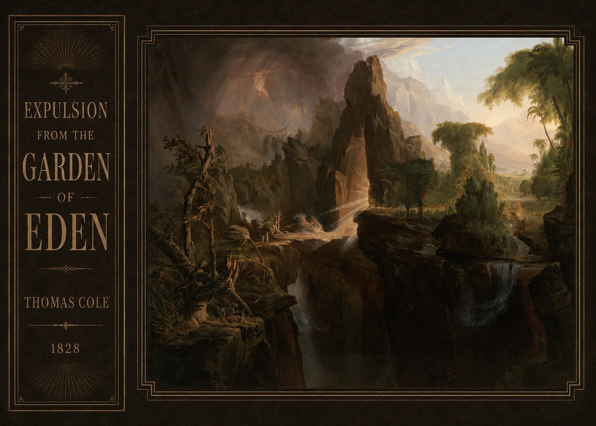Thomas Cole Expulsion from the Garden of Eden I No2 - Juliste