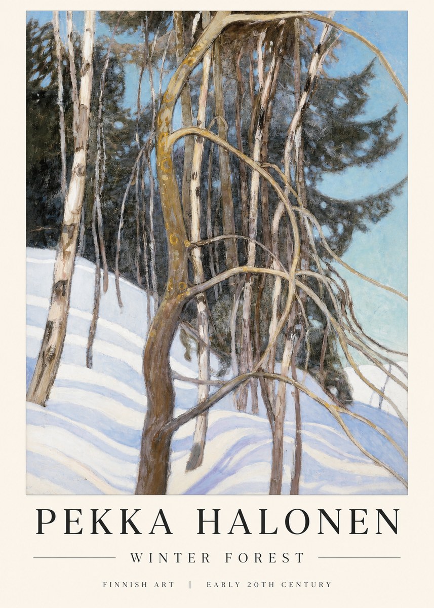 Pekka Halonen Winter Forest III No1 - Juliste