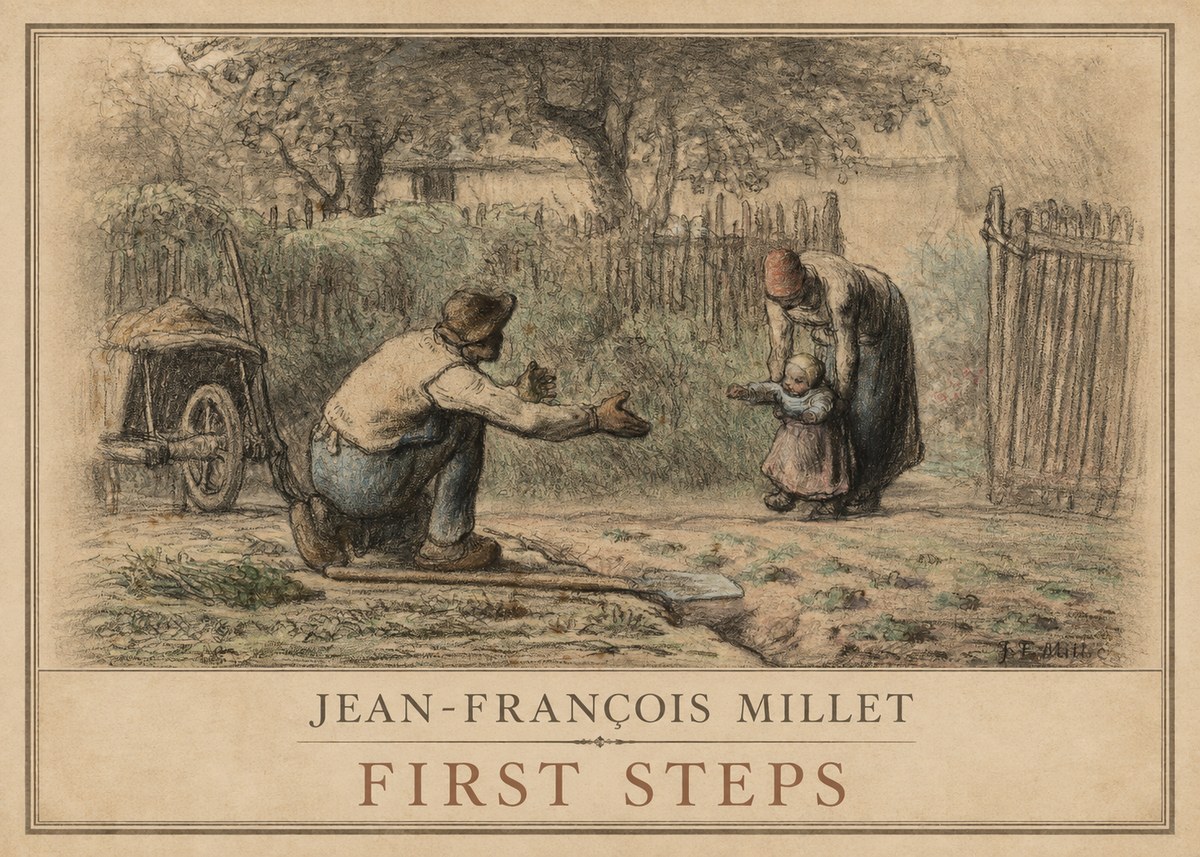 Jean-François Millet First Steps No1 - Juliste