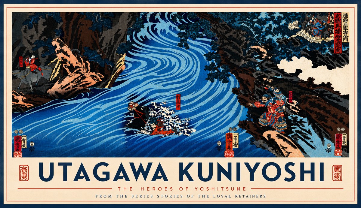 Utagawa Kuniyoshi The Heroes of Yoshitsune No2 - Juliste
