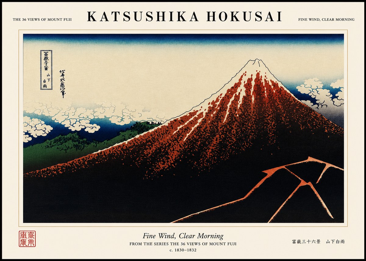Katsushika Hokusai Fine Wind, Clear Morning No4 - Juliste