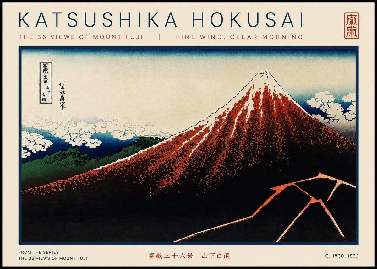 Katsushika Hokusai Fine Wind, Clear Morning No5 - Juliste