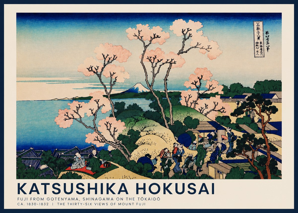 Katsushika Hokusai Fuji from Gotenyama, Shinagawa on the Tōkaidō No4 - Juliste