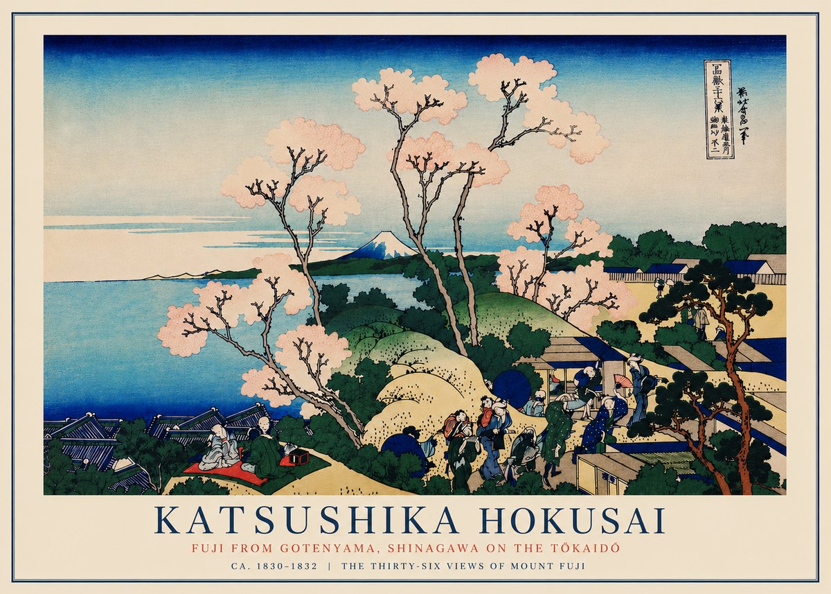 Katsushika Hokusai Fuji from Gotenyama, Shinagawa on the Tōkaidō No5 - Juliste