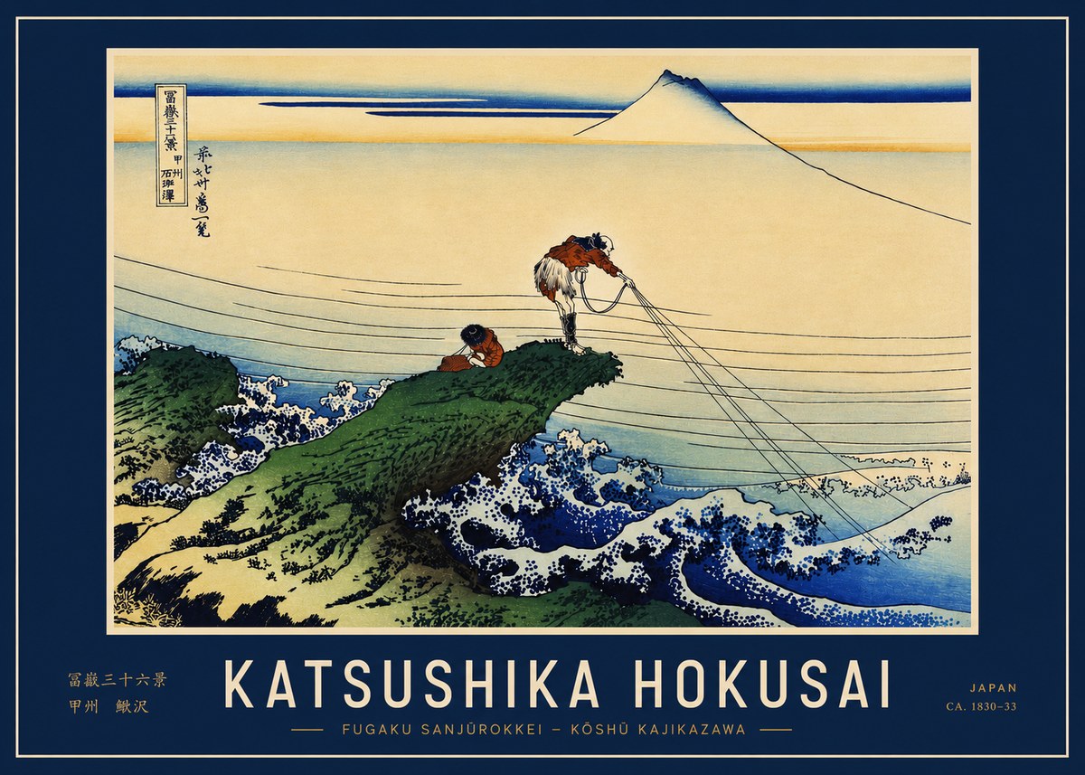 Katsushika Hokusai Fugaku Sanjūrokkei - Kōshū Kajikazawa No3 - Juliste