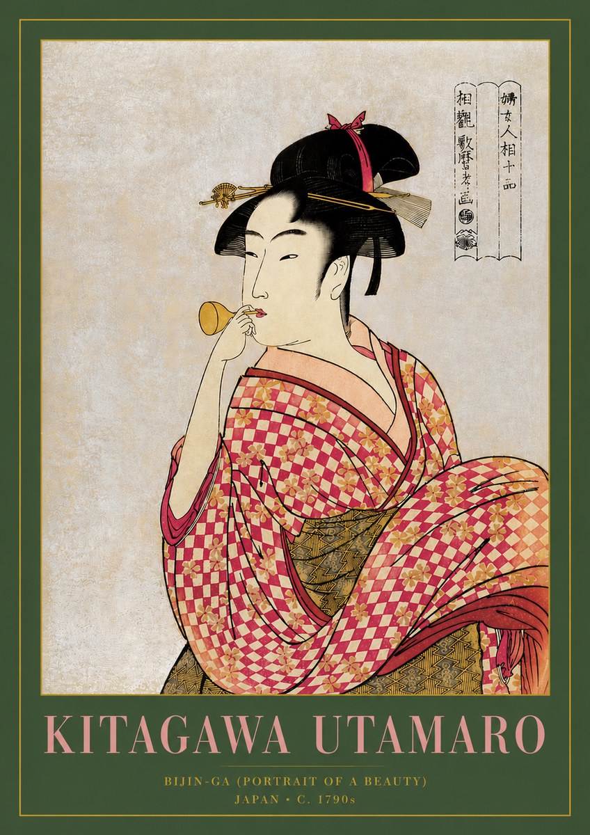 Kitagawa Utamaro Bijin-ga (Portrait of a Beauty) No3 - Juliste
