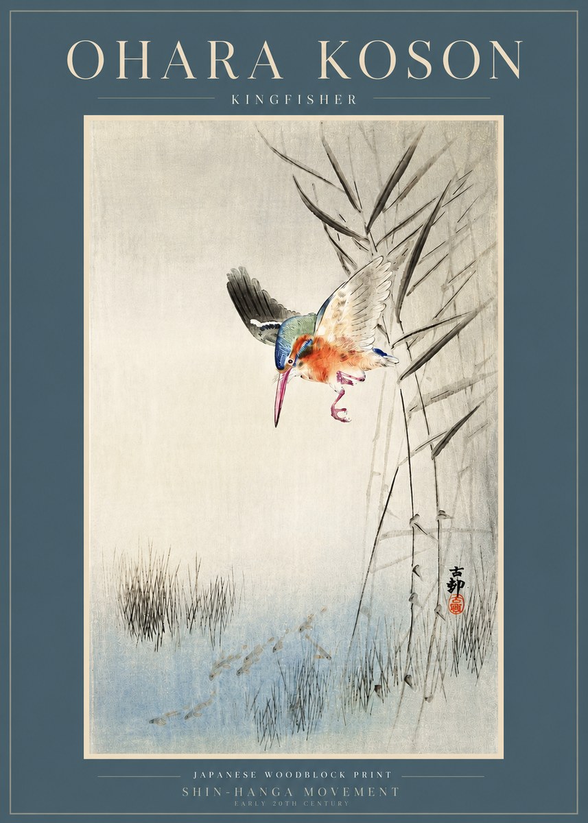 Ohara Koson Kingfisher No3 - Juliste