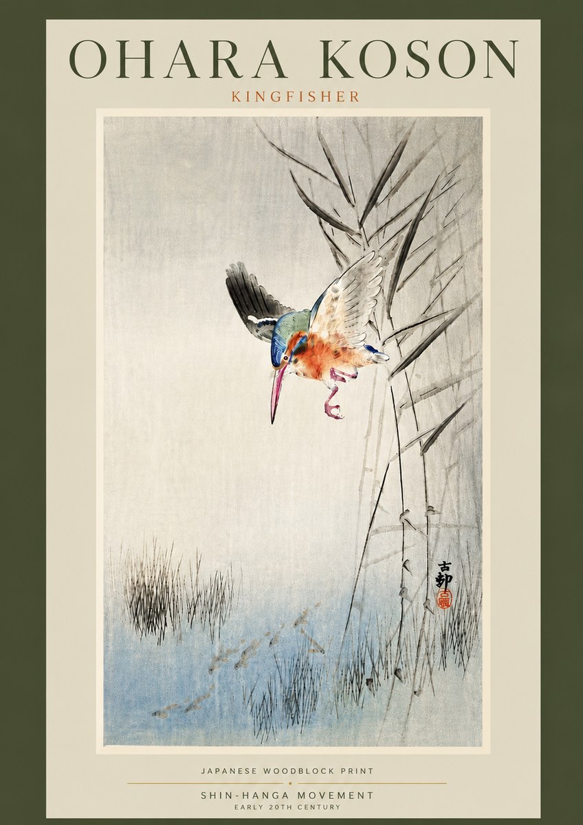 Ohara Koson Kingfisher No5 - Juliste