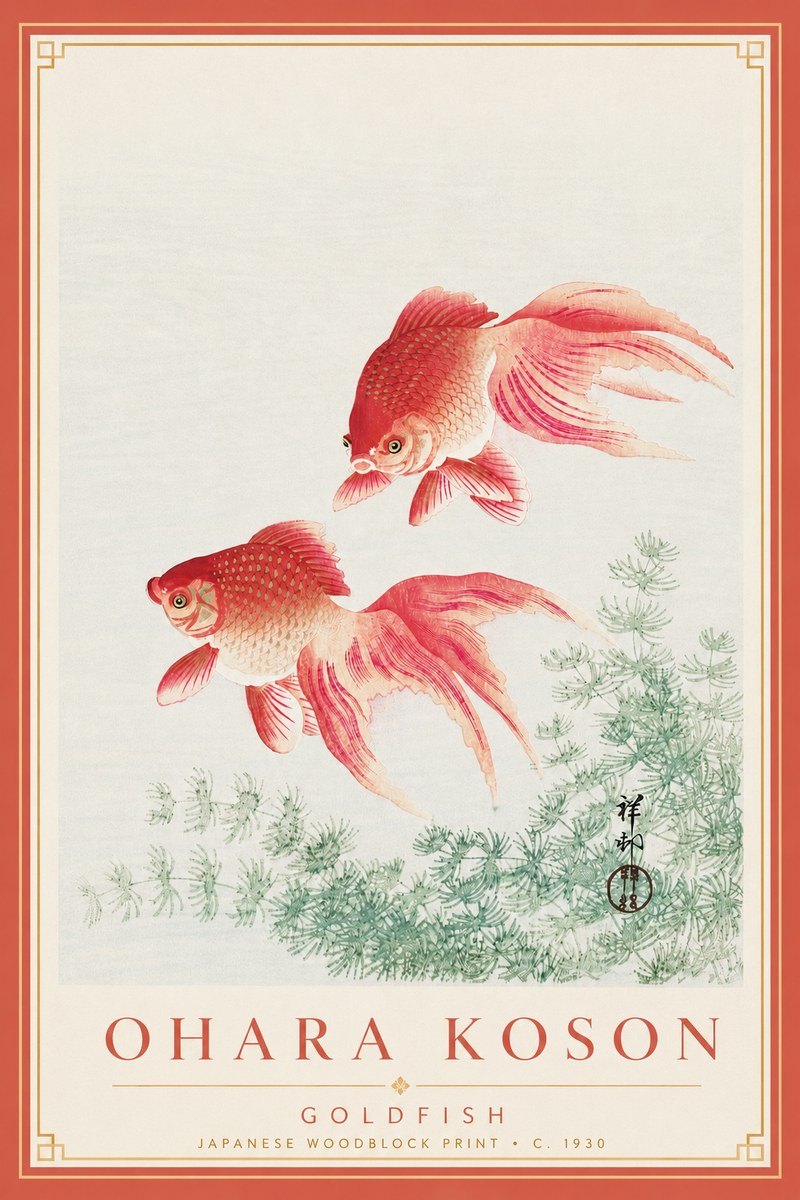 Ohara Koson Goldfish No3 - Juliste