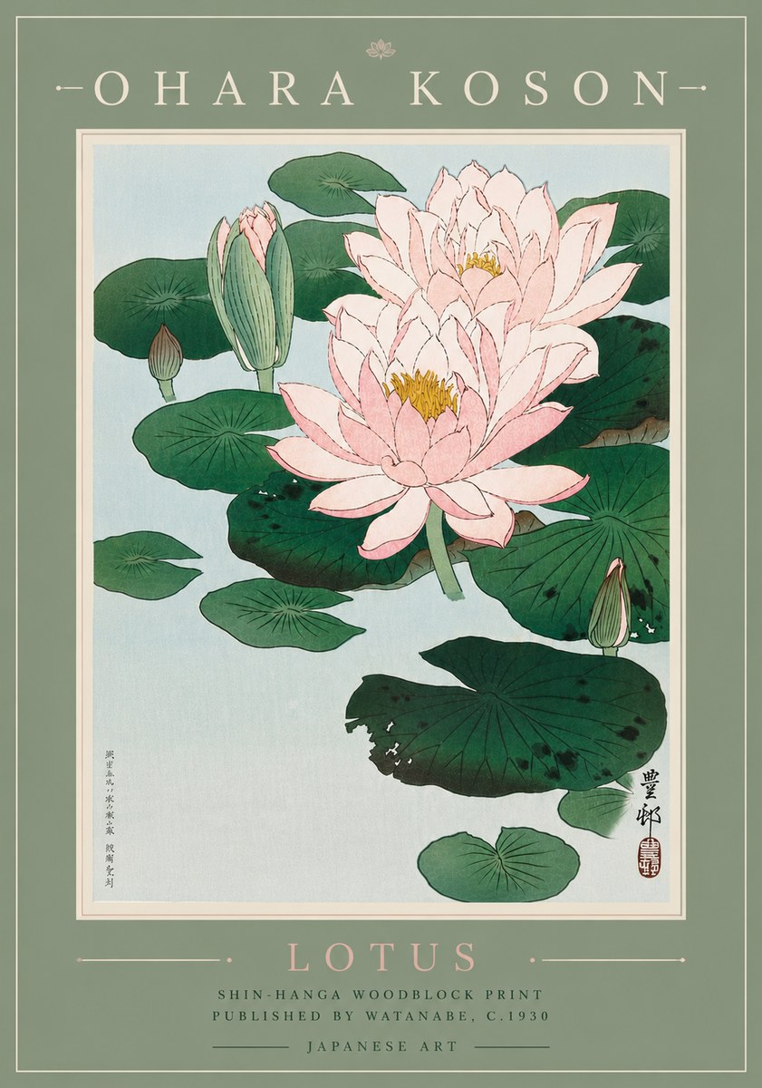Ohara Koson Lotus I No6 - Juliste