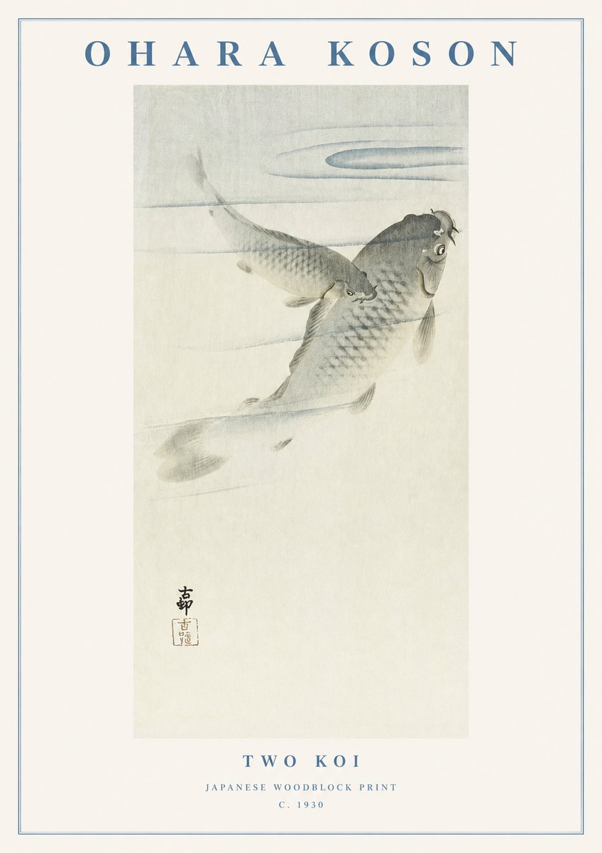 Ohara Koson Two Koi I No1 - Juliste
