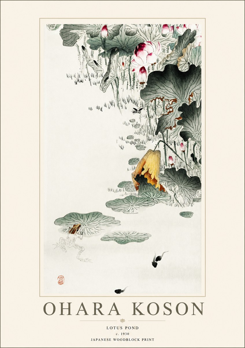 Ohara Koson Lotus Pond No1 - Juliste