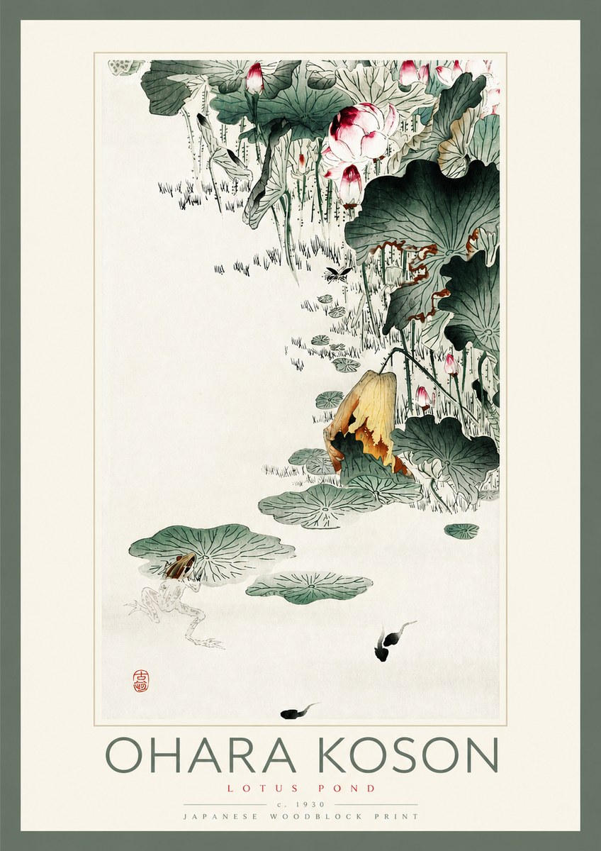 Ohara Koson Lotus Pond No2 - Juliste