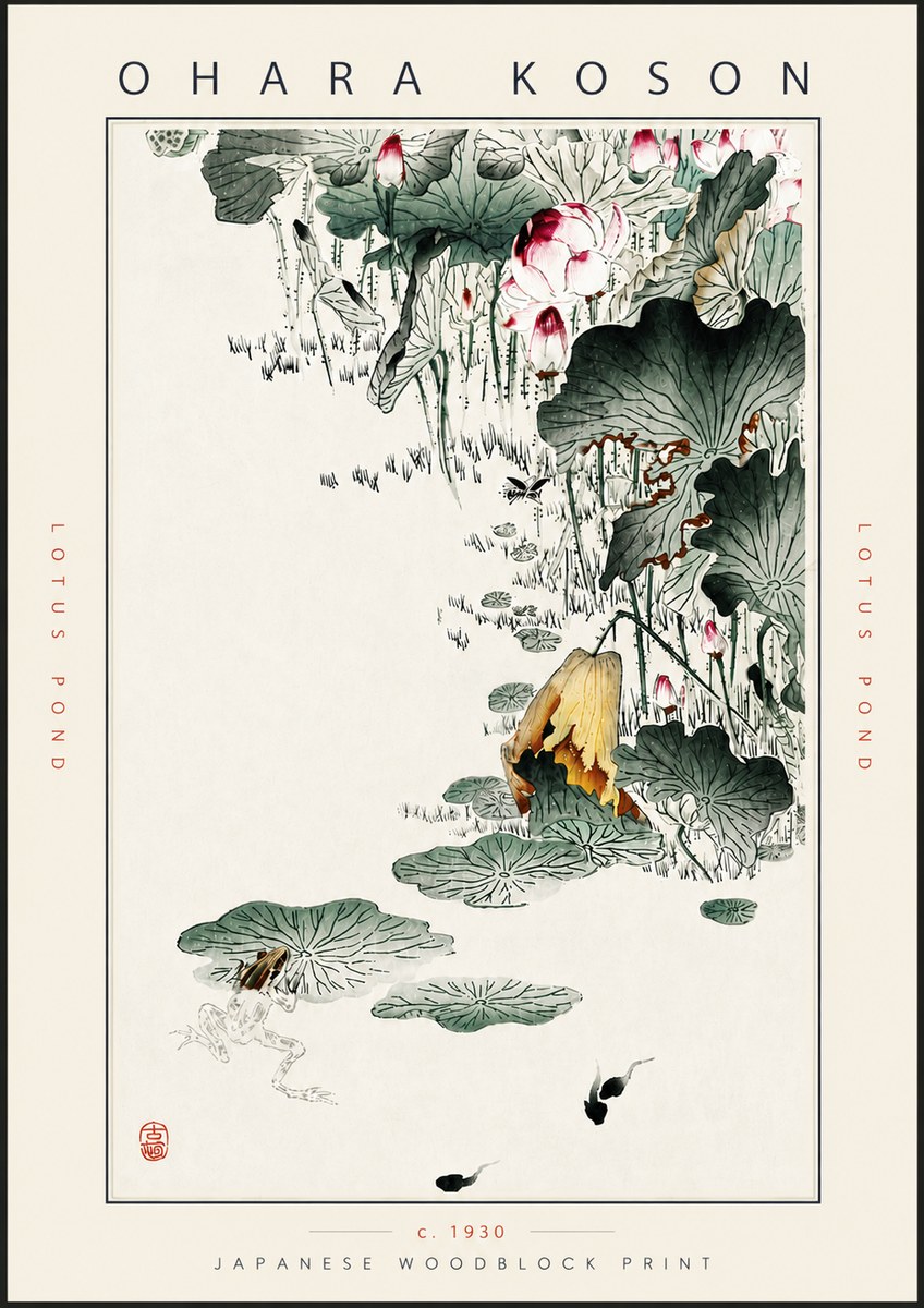 Ohara Koson Lotus Pond No5 - Juliste